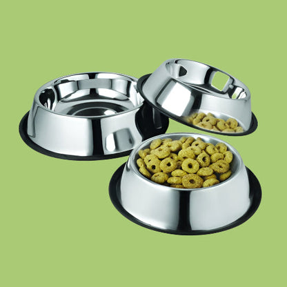 קערת נירוסטה גומי למניעת החלקה - קוטר 11 ס"מ